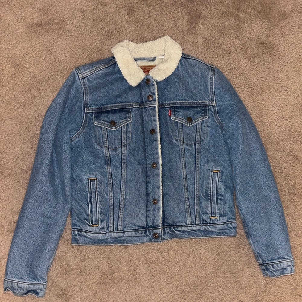 Levi's Blue Denim Sherpa Jacket